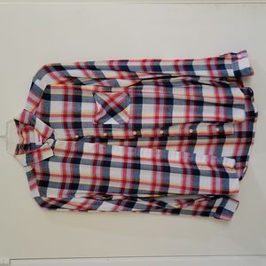 Red, White and Blue Flannel Long Sleeve